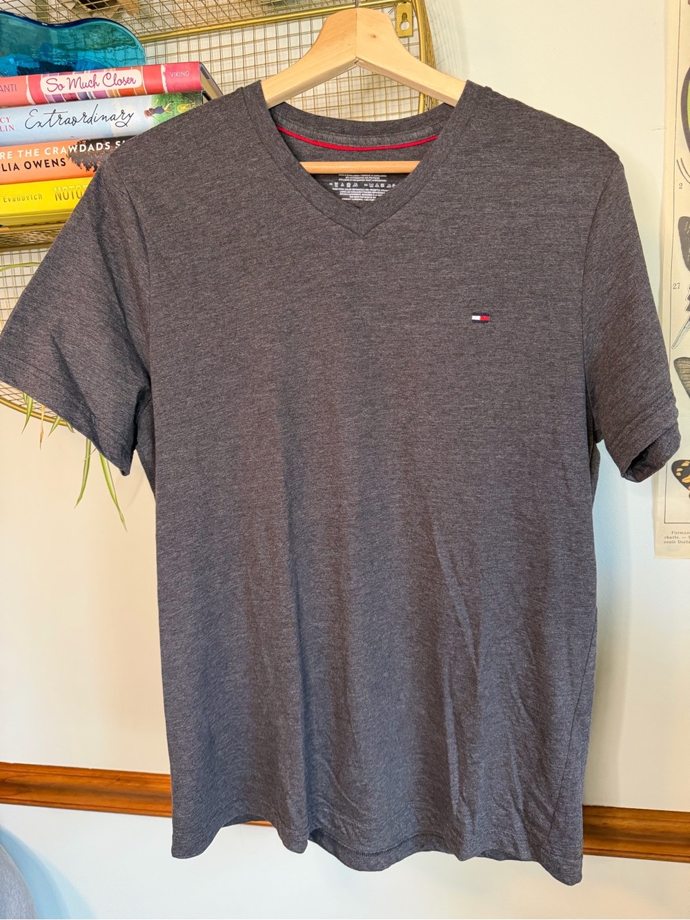 Tommy Hilfiger Men's V-Neck Tee - Charcoal Heather